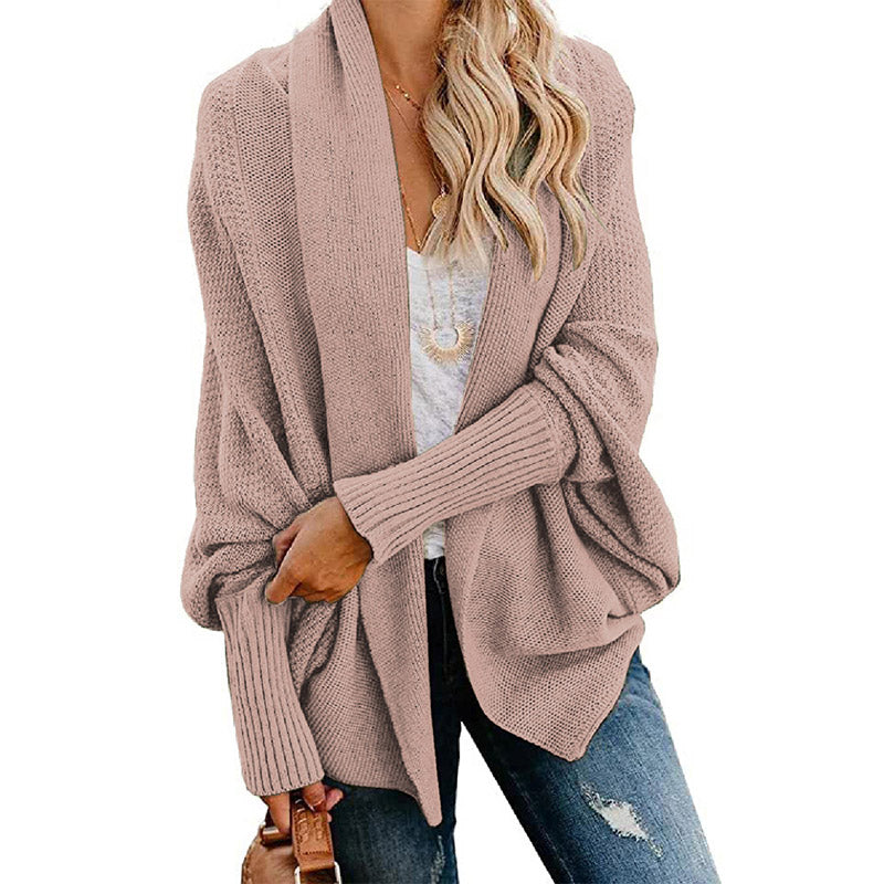 Batwing Cable Knitted Slouchy Oversized Cardigan Sweater