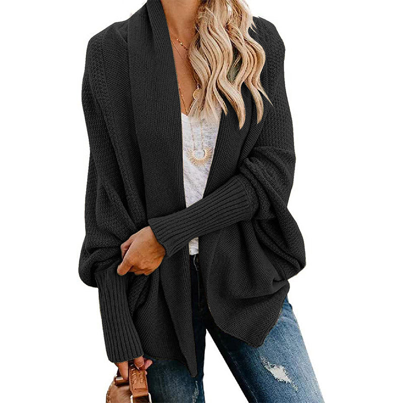 Batwing Cable Knitted Slouchy Oversized Cardigan Sweater