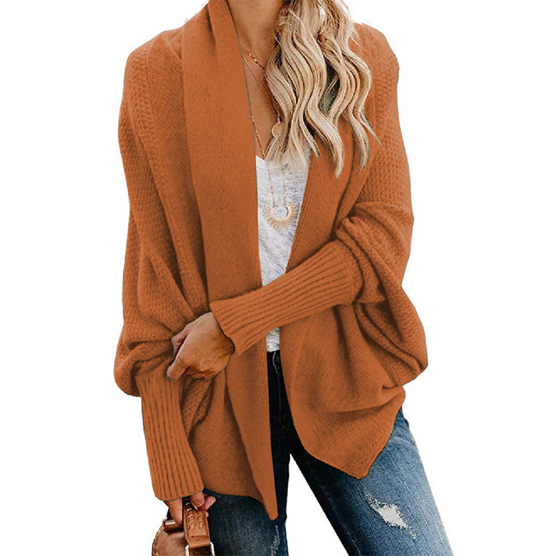 Batwing Cable Knitted Slouchy Oversized Cardigan Sweater