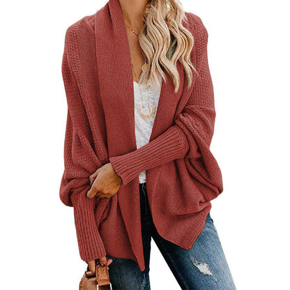 Batwing Cable Knitted Slouchy Oversized Cardigan Sweater