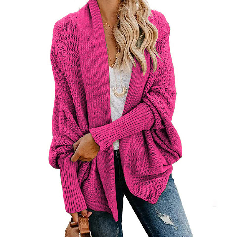 Batwing Cable Knitted Slouchy Oversized Cardigan Sweater