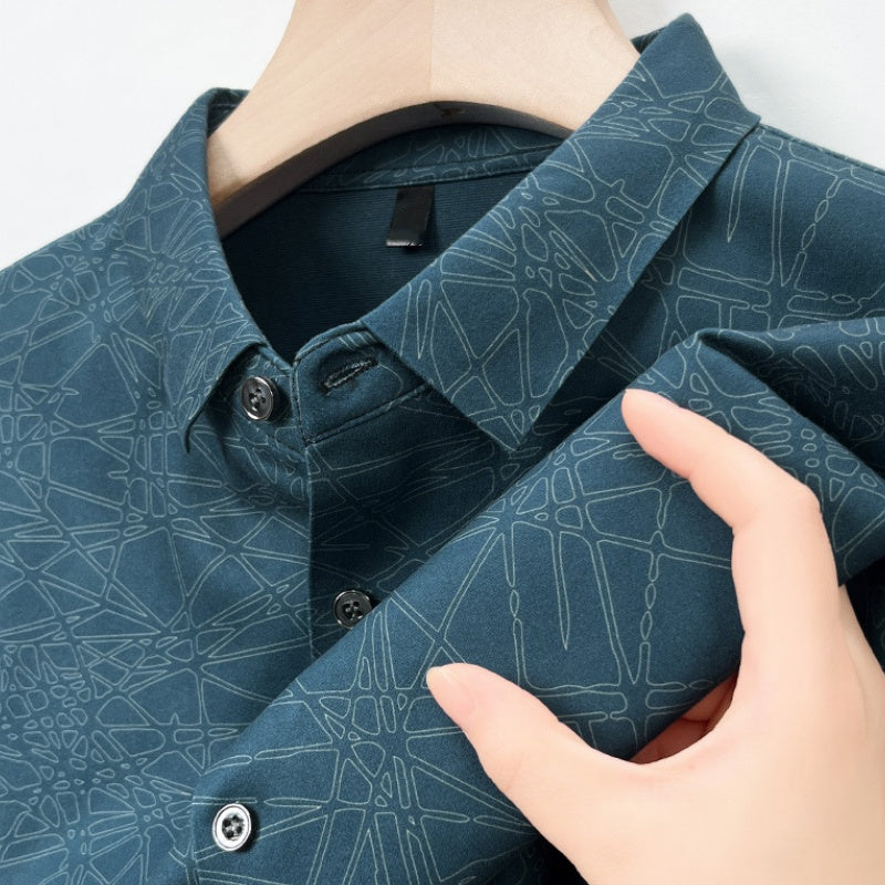 Men’s Stylish Printed Lightweight Long-Sleeve Shirt