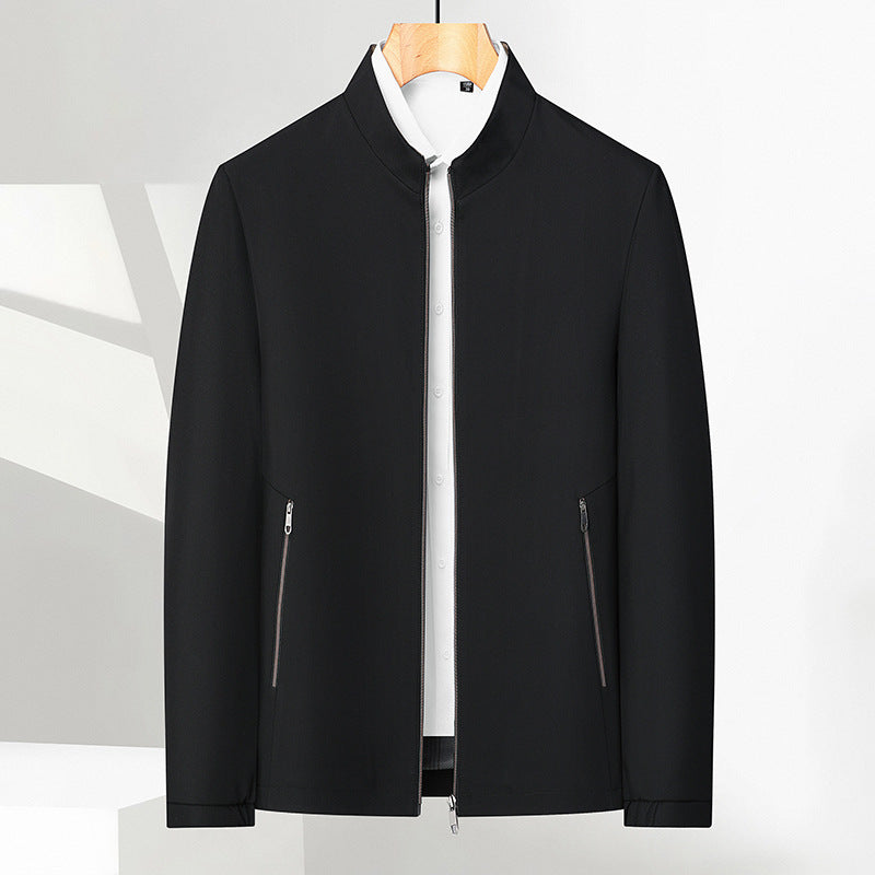 Men's Standing Collar Zipper Casual Jacket