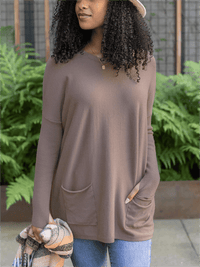 💥HOT SALE 49% OFF💥LONG SLEEVE THUMBHOLE SWEATER POCKET TUNIC💥