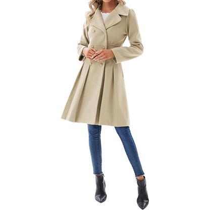 Women's A-line Slim Long Tweed Coat