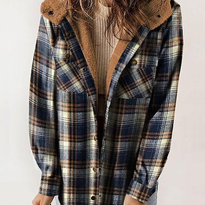 Women's Winter Trendy Plaid Hooded Jacket