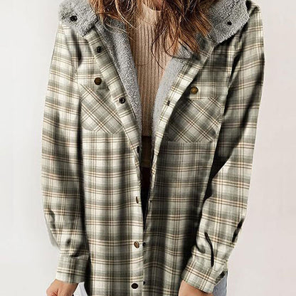 Women's Winter Trendy Plaid Hooded Jacket