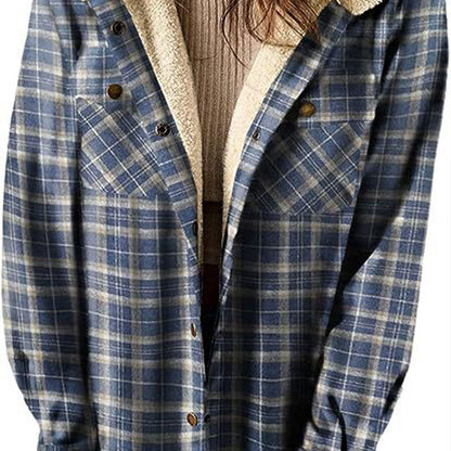 Women's Winter Trendy Plaid Hooded Jacket