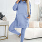 🎁Women's Fashion Solid Color Hoodie And Lined Leggings Two-Piece Set