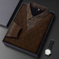 Men's Fake Two Piece Lapel Knitted Sweater