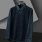 Men's Fake Two Piece Lapel Knitted Sweater