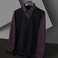 Men's Fake Two Piece Lapel Knitted Sweater