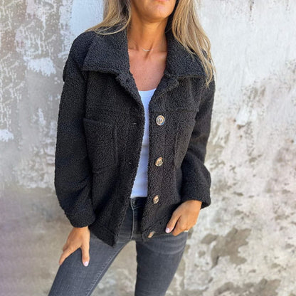 Women's Warm Lapel Cropped Jacket