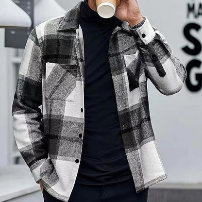 Men's Casual Thickened Warm Plaid Jacket