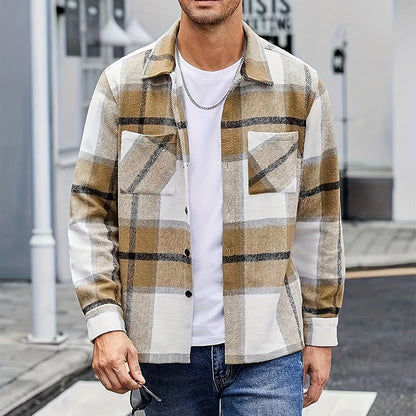 Men's Casual Thickened Warm Plaid Jacket