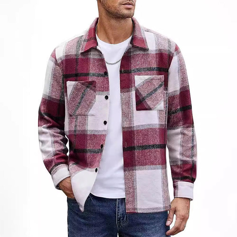 Men's Casual Thickened Warm Plaid Jacket