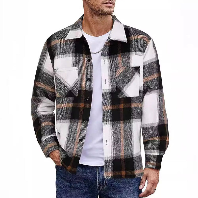 Men's Casual Thickened Warm Plaid Jacket