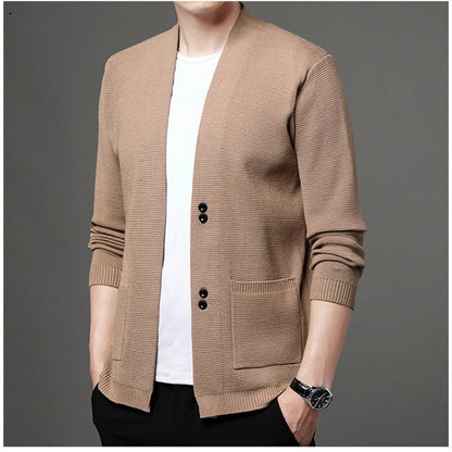 Comfortable Men's Knit Jacket with Buttons