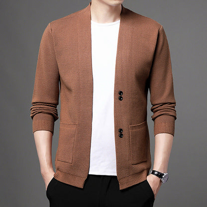 Comfortable Men's Knit Jacket with Buttons