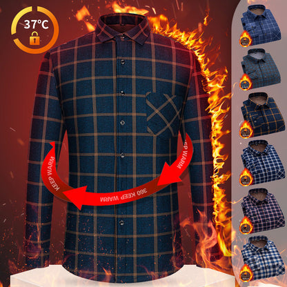 🔥Men’s Lined Button-Down Plaid Shirt🔥