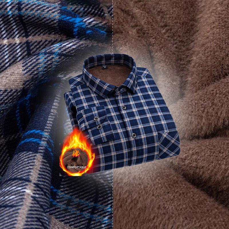 🔥Men’s Lined Button-Down Plaid Shirt🔥