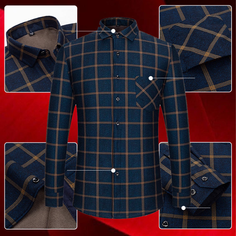 🔥Men’s Lined Button-Down Plaid Shirt🔥