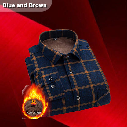 🔥Men’s Lined Button-Down Plaid Shirt🔥