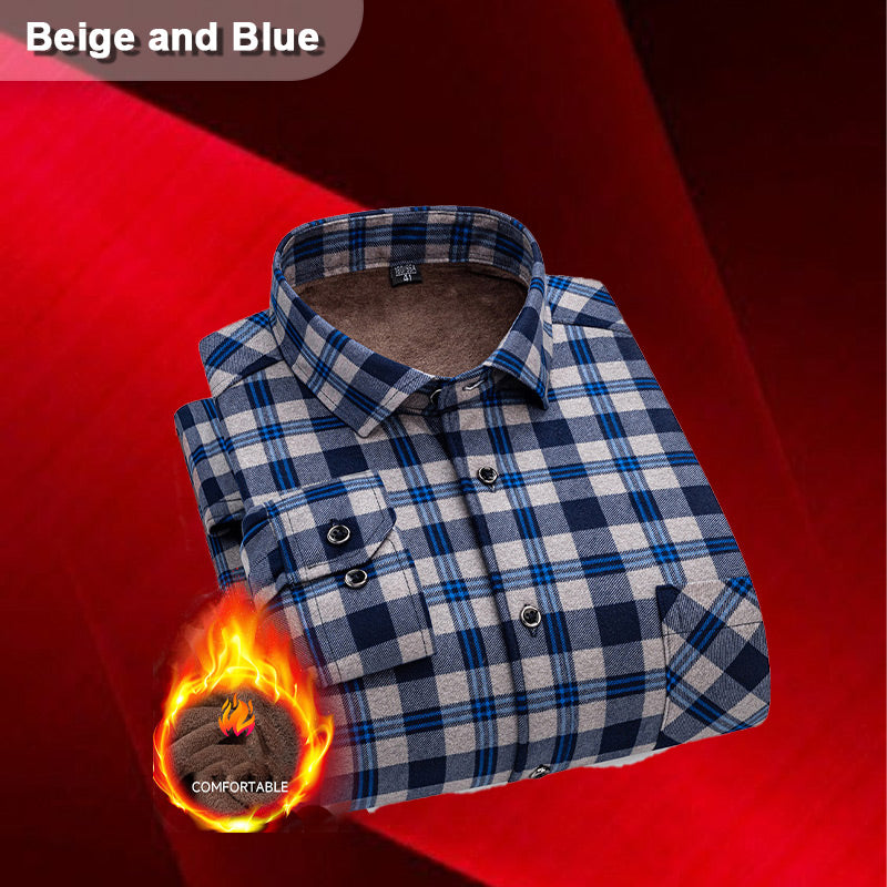 🔥Men’s Lined Button-Down Plaid Shirt🔥