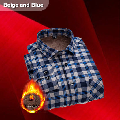 🔥Men’s Lined Button-Down Plaid Shirt🔥