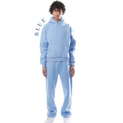 Unisex Solid Color Oversized Hoodies & Sweatpants Set