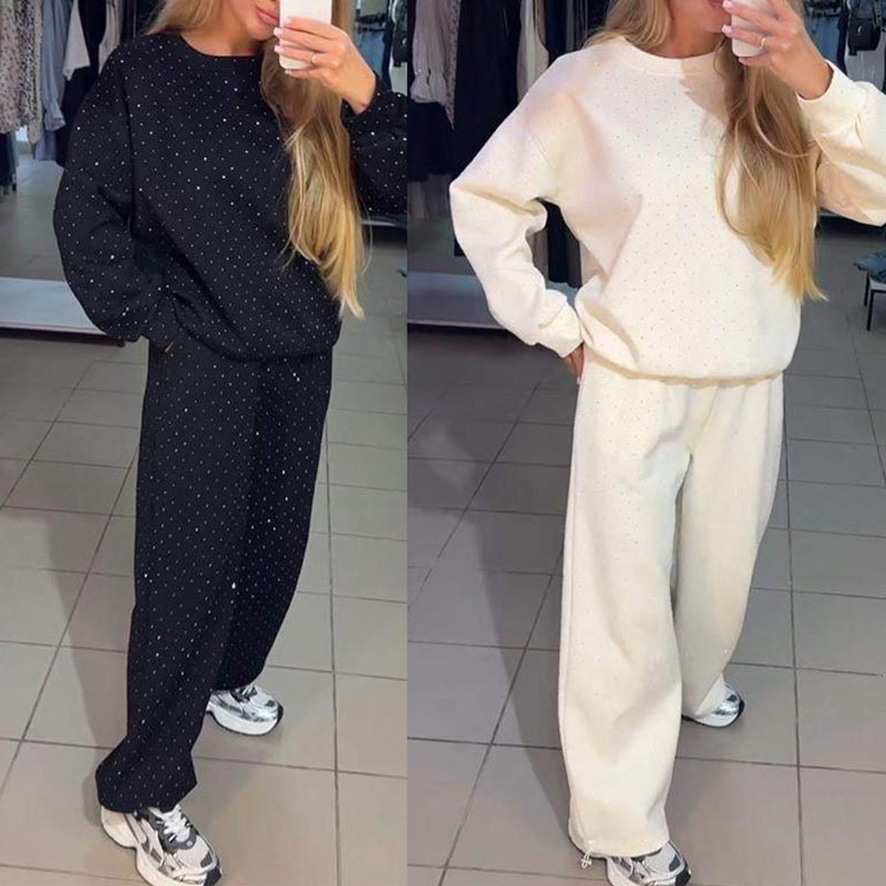 💎Women’s Round-neck Casual Sports Sweatshirt and Jogger Pants 2-piece Set