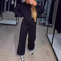 💎Women’s Round-neck Casual Sports Sweatshirt and Jogger Pants 2-piece Set