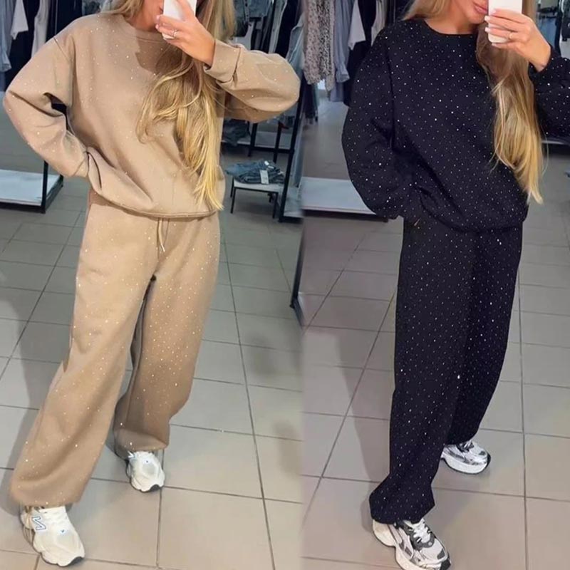 💎Women’s Round-neck Casual Sports Sweatshirt and Jogger Pants 2-piece Set