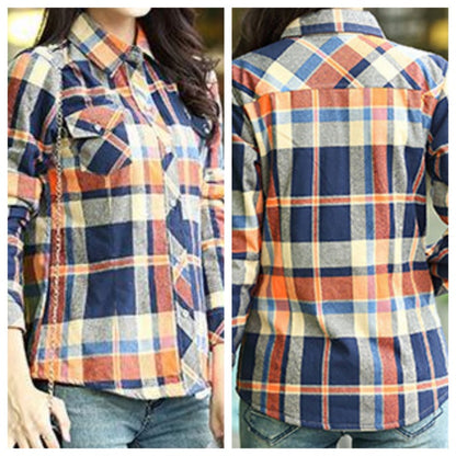 Women's Trendy Plaid Long Sleeve Warm Shirt