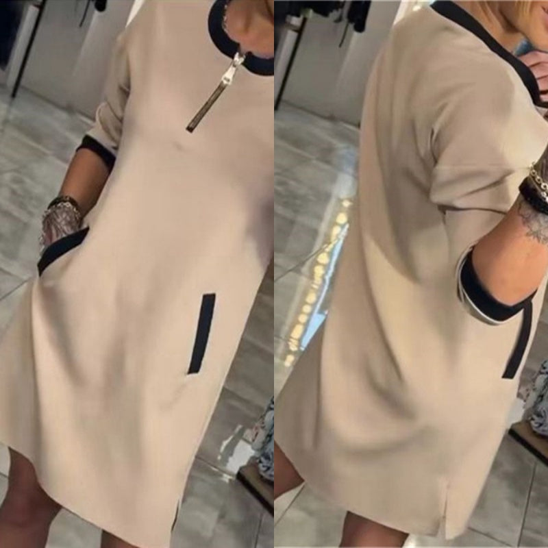 Women’s Trendy Casual V Neck 3/4 Sleeve Dress