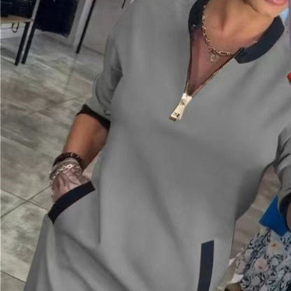 Women’s Trendy Casual V Neck 3/4 Sleeve Dress