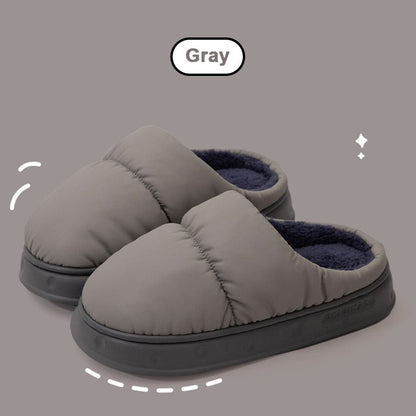 Thick leather warm slippers