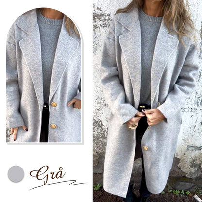 Long-sleeve Tweed Lapel Coat