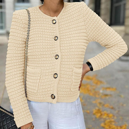 Cropped Button-Up Cardigan Sweater