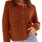 Cropped Button-Up Cardigan Sweater