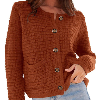 Cropped Button-Up Cardigan Sweater