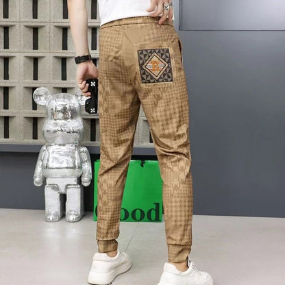 Men’s Slim Fit Printed Jogger Pants with Drawstring