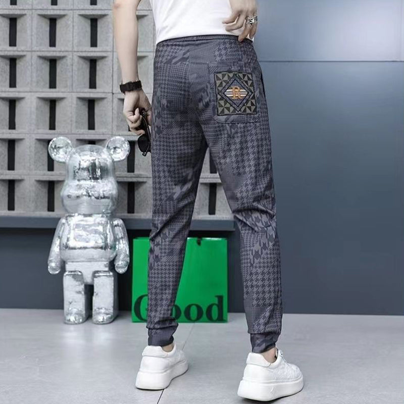 Men’s Slim Fit Printed Jogger Pants with Drawstring