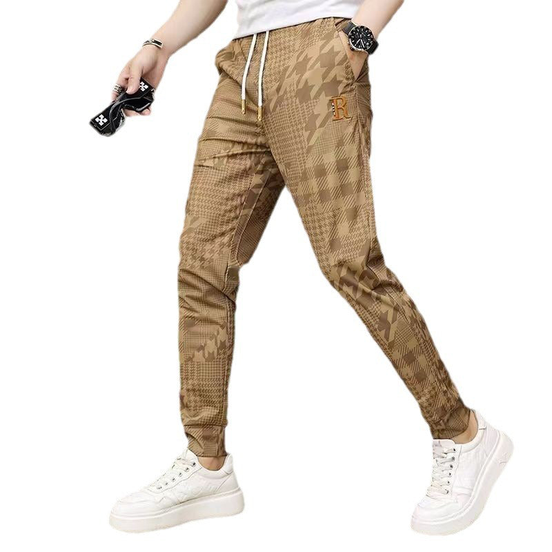 Men’s Slim Fit Printed Jogger Pants with Drawstring