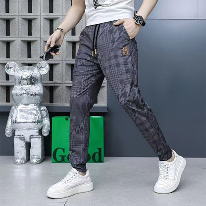 Men’s Slim Fit Printed Jogger Pants with Drawstring