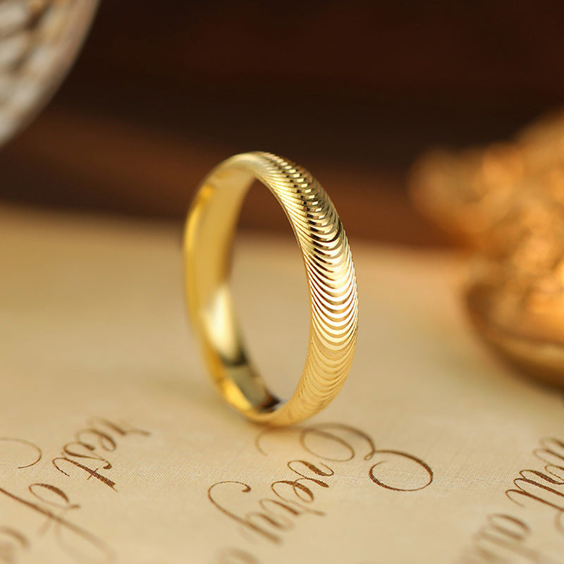 Fashion Golden Textured Ring