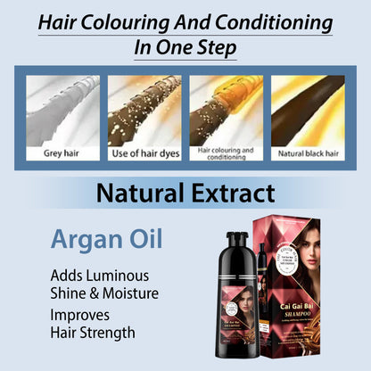 Herbal Extract Instant Hair Color Shampoo for Men & Women