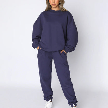 Women's Cozy Solid Color 2-Piece Set