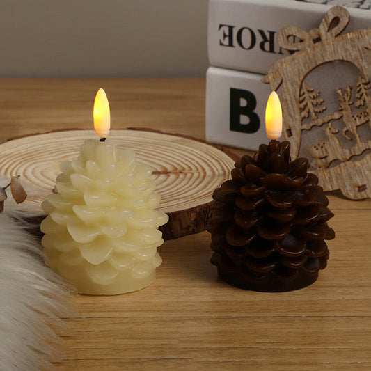 🎄🎁Flameless LED Pine Cone Candles for Holiday Decor