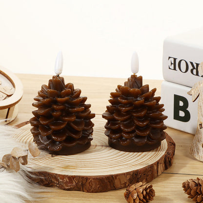 🎄🎁Flameless LED Pine Cone Candles for Holiday Decor